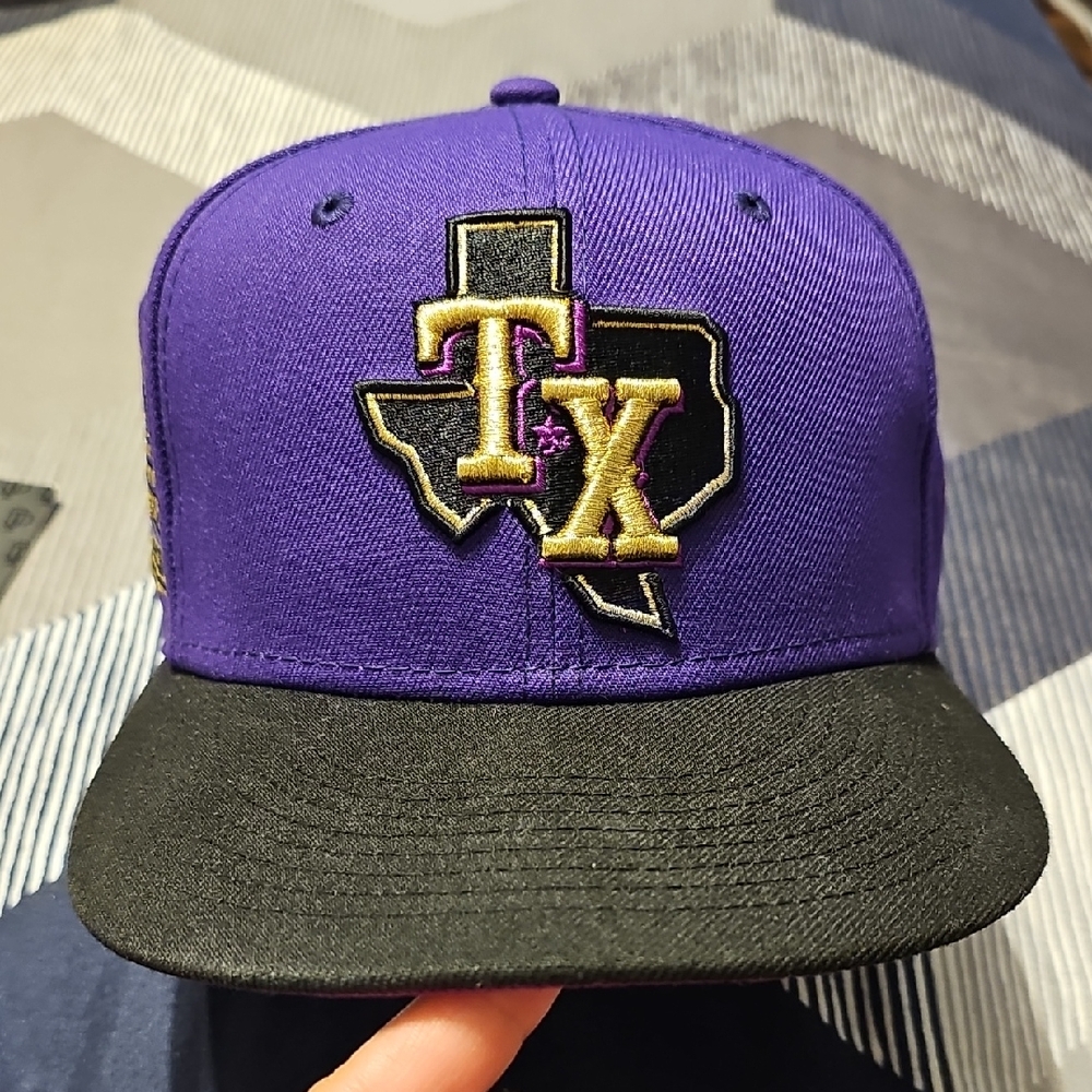 New Era Purple and Black Texas Hat Cooperstown Collection